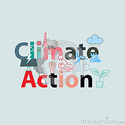 Climate Action 4 Vector Illustration