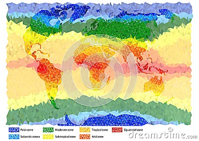 Climatic zones of world Vector Illustration