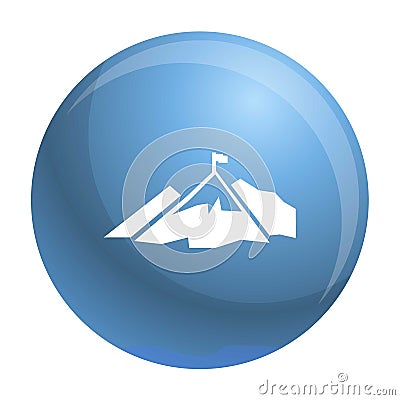 Climb mountain flag icon, simple style Vector Illustration