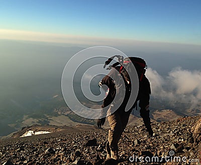 Climb a Mountain Stock Photo