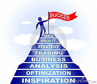 Climb to Success blue illsustration Business Stock Photo