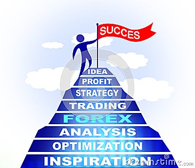 Climb to Success Forex blue illsustration Business Stock Photo