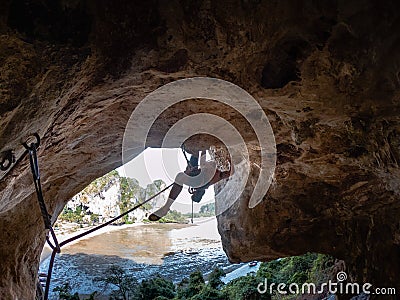 Climber Asian Outdoor Life Passion Stock Photo