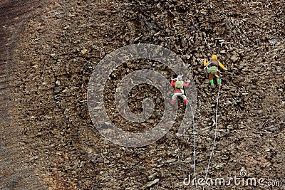 Climber climb the mountain Stock Photo