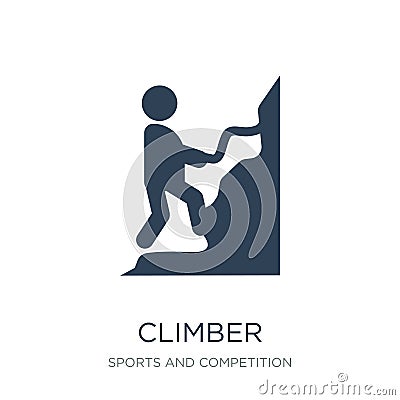 climber icon in trendy design style. climber icon isolated on white background. climber vector icon simple and modern flat symbol Vector Illustration