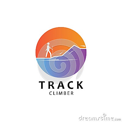 Climber logo illustration creative with color design vector Vector Illustration