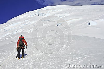 Climber on Mount Rainier, Washington Editorial Stock Photo