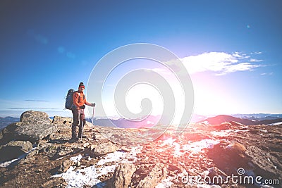 Climber in the mountains. Stock Photo