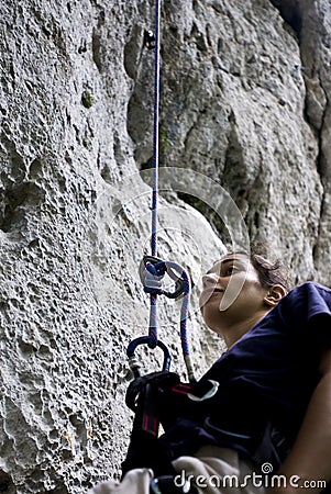 Climber resting Stock Photo