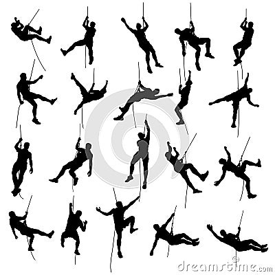 Climber set silhouette 2 Vector Illustration