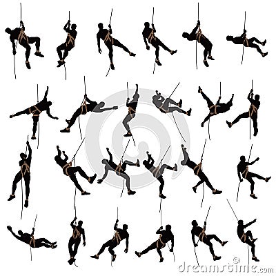 Climber silhouette two color Vector Illustration