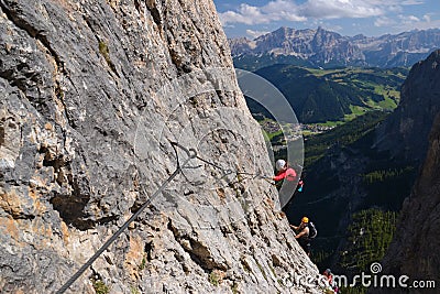 Climbers Climbing Up Brigata Tridentina Stock Photo