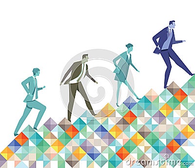 Climbing business professionals Vector Illustration