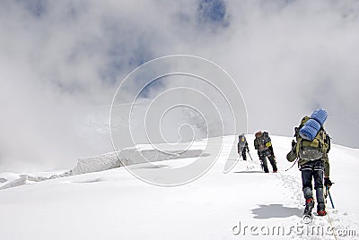 Climbing in the Caucasus Stock Photo