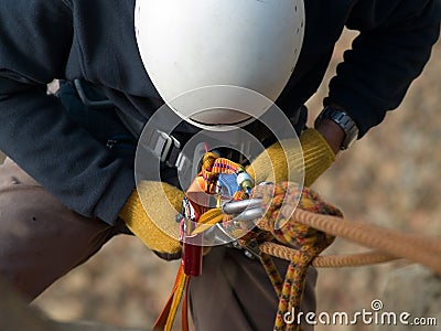 Climbing equipment close-up Stock Photo