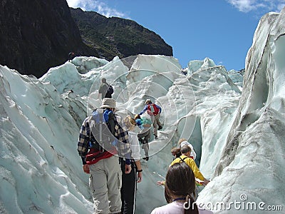 Climbing Franz Joseph Glacier Stock Photo