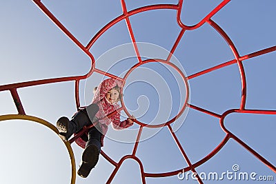 Climbing girl Stock Photo