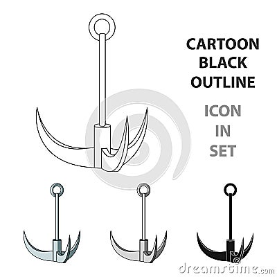 Climbing hook.Mountaineering single icon in cartoon style vector symbol stock illustration web. Vector Illustration