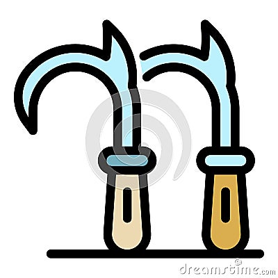 Climbing hooks icon color outline vector Vector Illustration