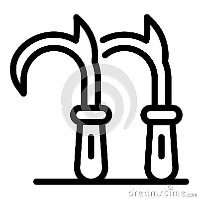 Climbing hooks icon, outline style Vector Illustration