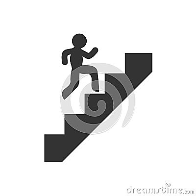 Climbing stairs icon Vector Illustration