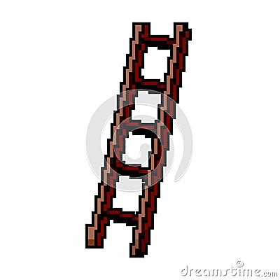 climbing step ladder safety game pixel art vector illustration Vector Illustration