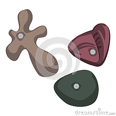 Climbing stone element icon, cartoon style Vector Illustration
