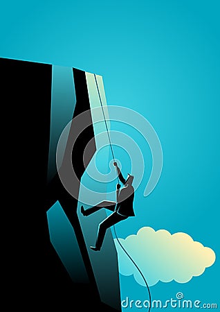 Climbing To The Top Vector Illustration
