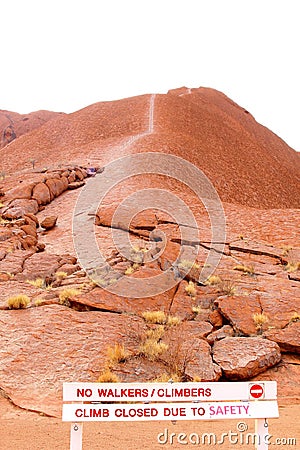 Climbing trail to the summit of Uluru Ayers Rock, Australia Editorial Stock Photo