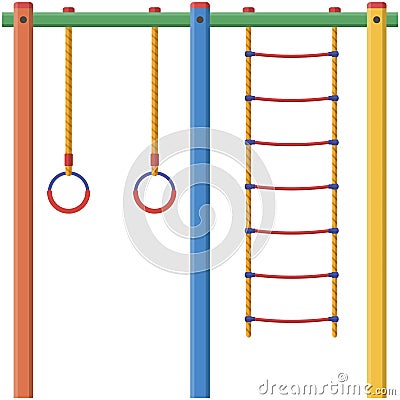 Climbing wall playground vector isolated on white Vector Illustration