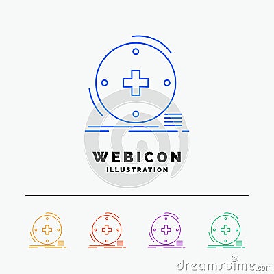 Clinical, digital, health, healthcare, telemedicine 5 Color Line Web Icon Template isolated on white. Vector illustration Vector Illustration