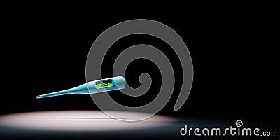 Clinical Digital Thermometer Spotlighted on Black Background Stock Photo