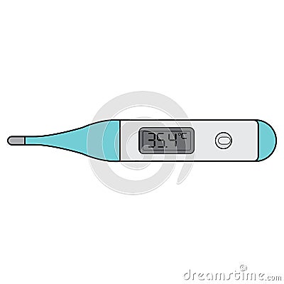 Clinical Digital Thermometer vector Vector Illustration