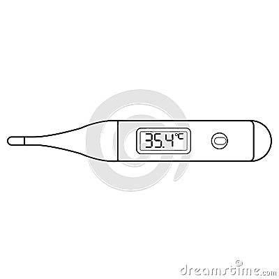 Clinical Digital Thermometer vector Vector Illustration