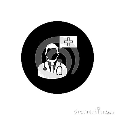 Clinical Doctor Consultant Rounded Icon. Vector Illustration