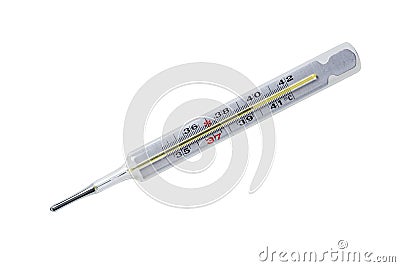 Clinical mercury thermometer. Stock Photo