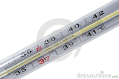 Clinical mercury thermometer. Stock Photo