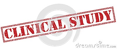 Clinical study red stamp Stock Photo