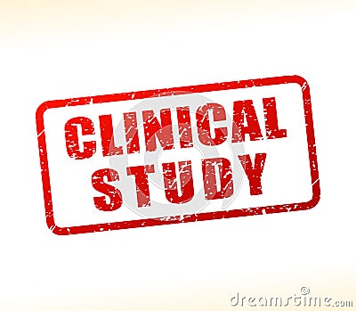 Clinical study text buffered on white background Vector Illustration