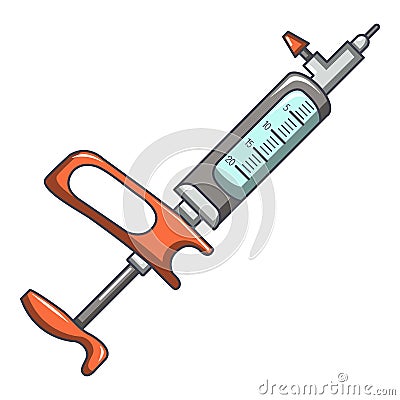 Clinical syringe icon, cartoon style Vector Illustration