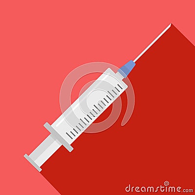 Clinical syringe icon, flat style Cartoon Illustration