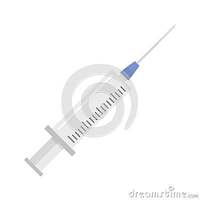 Clinical syringe icon, flat style Cartoon Illustration