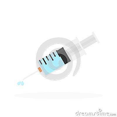 Clinical syringe isolated on white background Vector Illustration