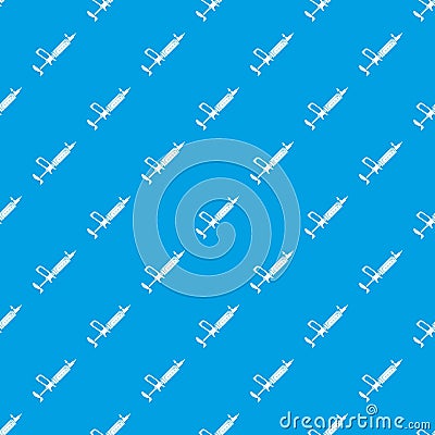 Clinical syringe pattern vector seamless blue Vector Illustration