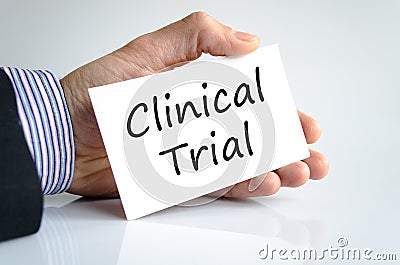 Clinical trial text concept Stock Photo