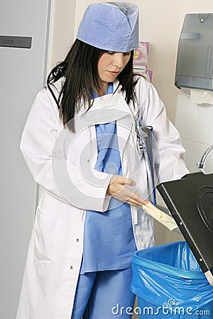 Clinical waste disposal Stock Photo