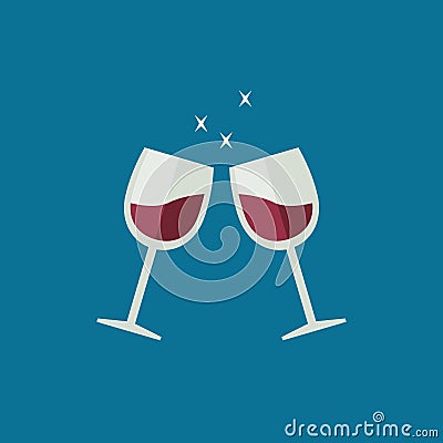 Clink wine glasses Vector Illustration