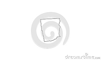 Clinton county outline map New York region Vector Illustration