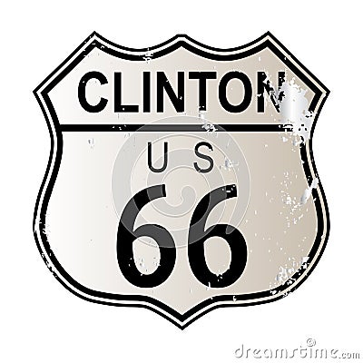 Clinton Route 66 Vector Illustration