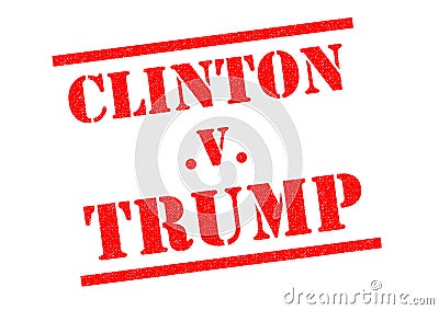 CLINTON v TRUMP Rubber Stamp Editorial Stock Photo